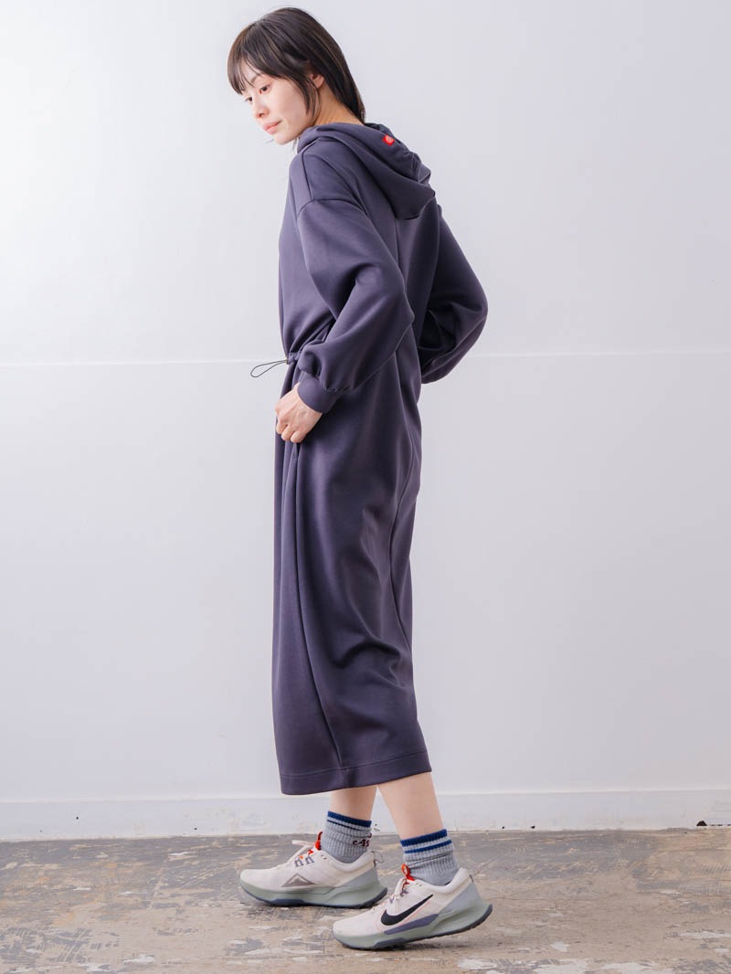 ソフトタッチ フードワンピース チャコール 1558-1460