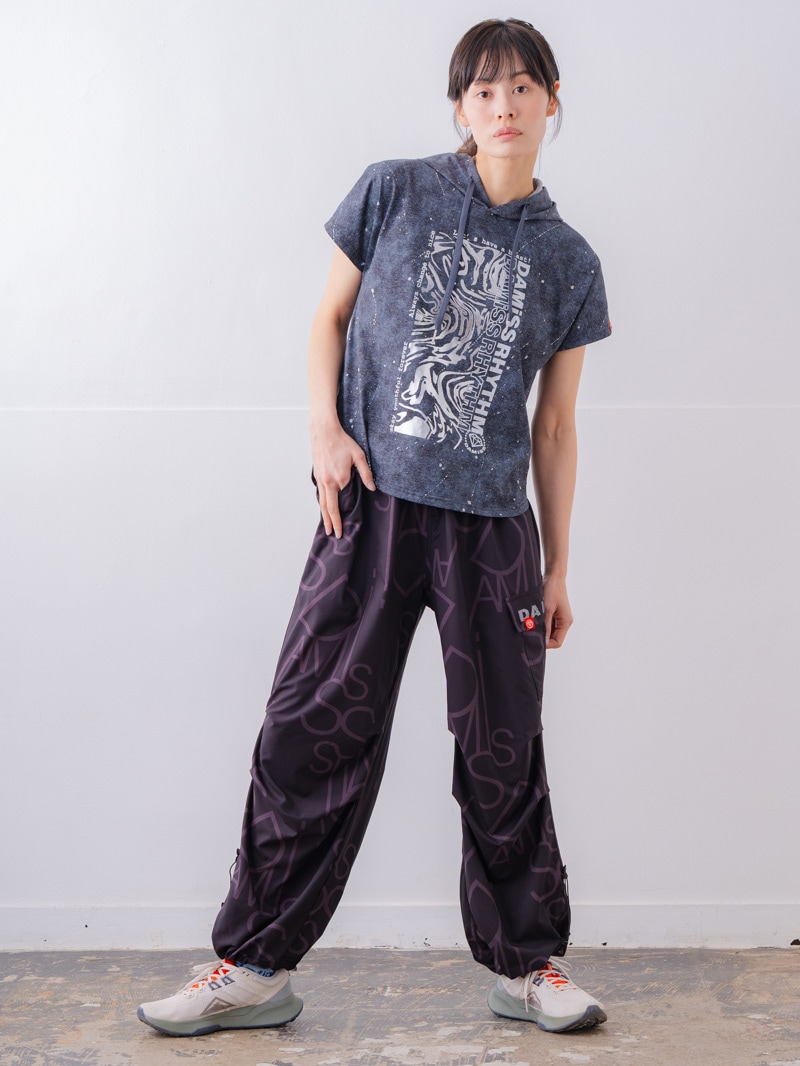 ダメージフード Tシャツ ブラック 1534-1461