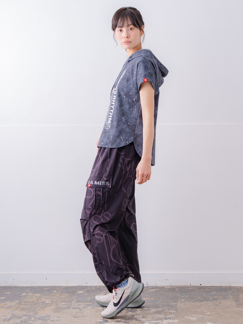 ダメージフード Tシャツ ブラック 1534-1461