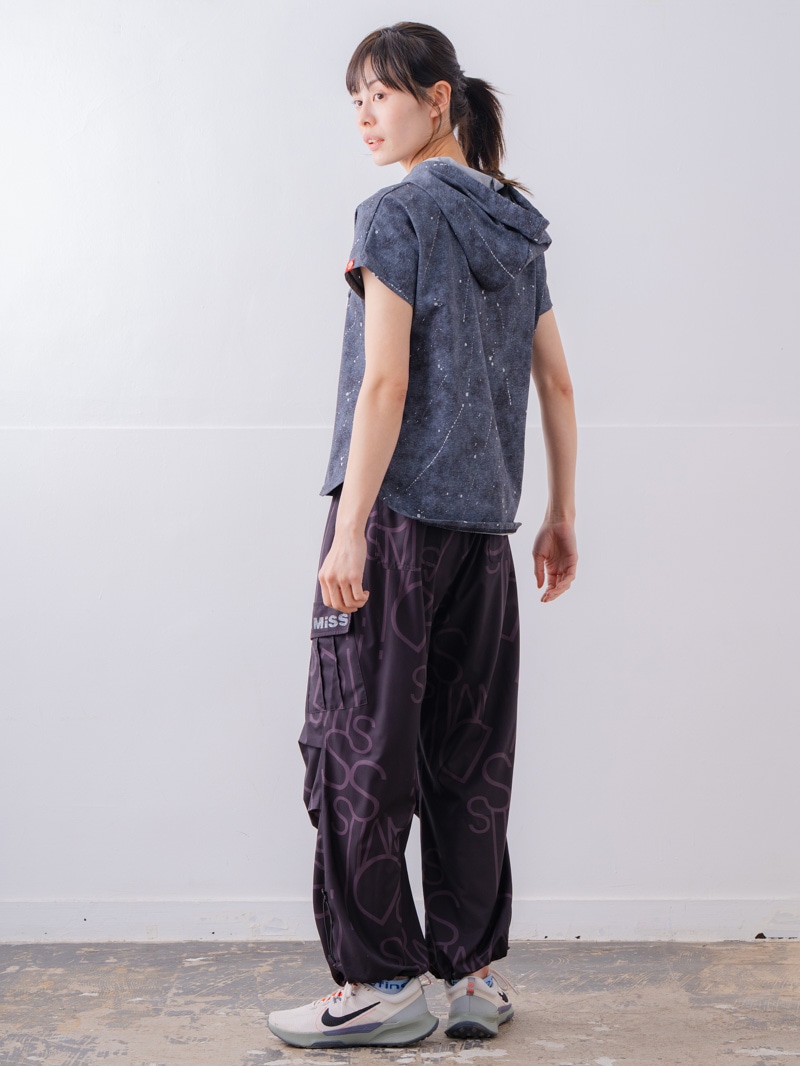 ダメージフード Tシャツ ブラック 1534-1461