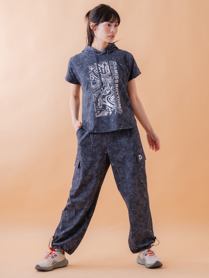 ダメージフード Tシャツ ブラック 1534-1461