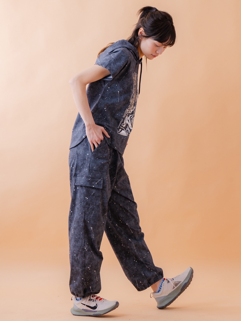 ダメージフード Tシャツ ブラック 1534-1461