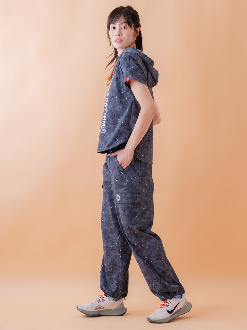 ダメージフード Tシャツ ブラック 1534-1461