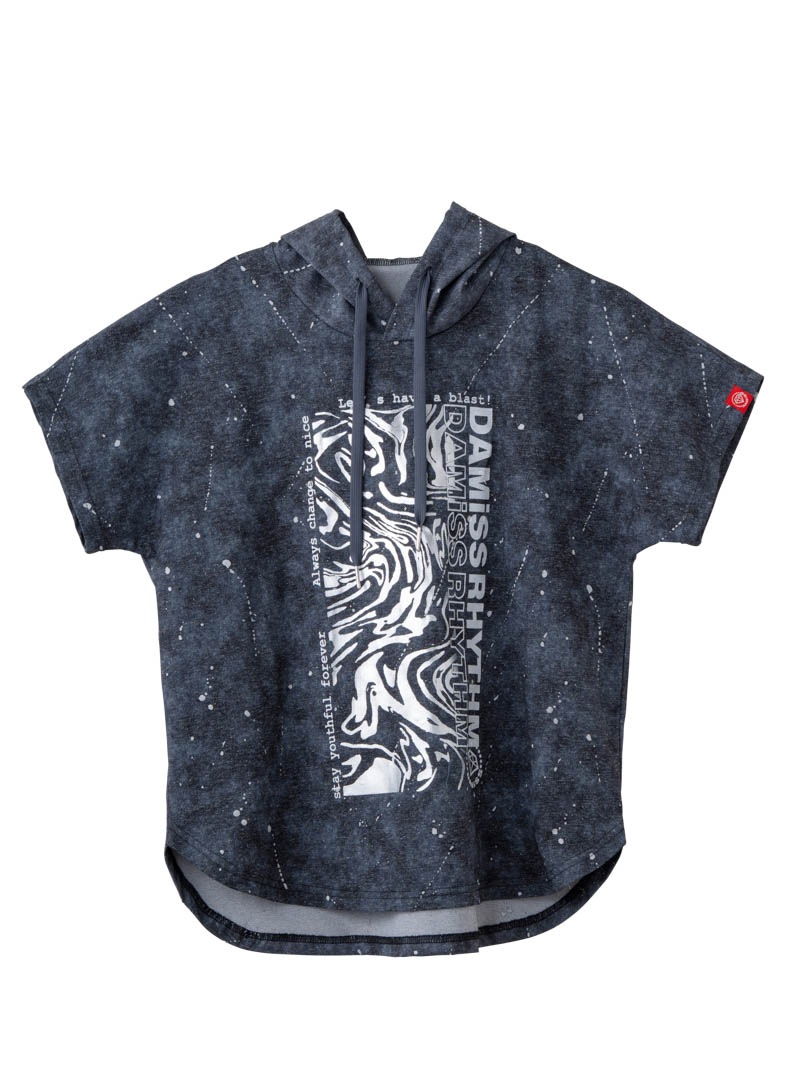 ダメージフード Tシャツ ブラック 1534-1461