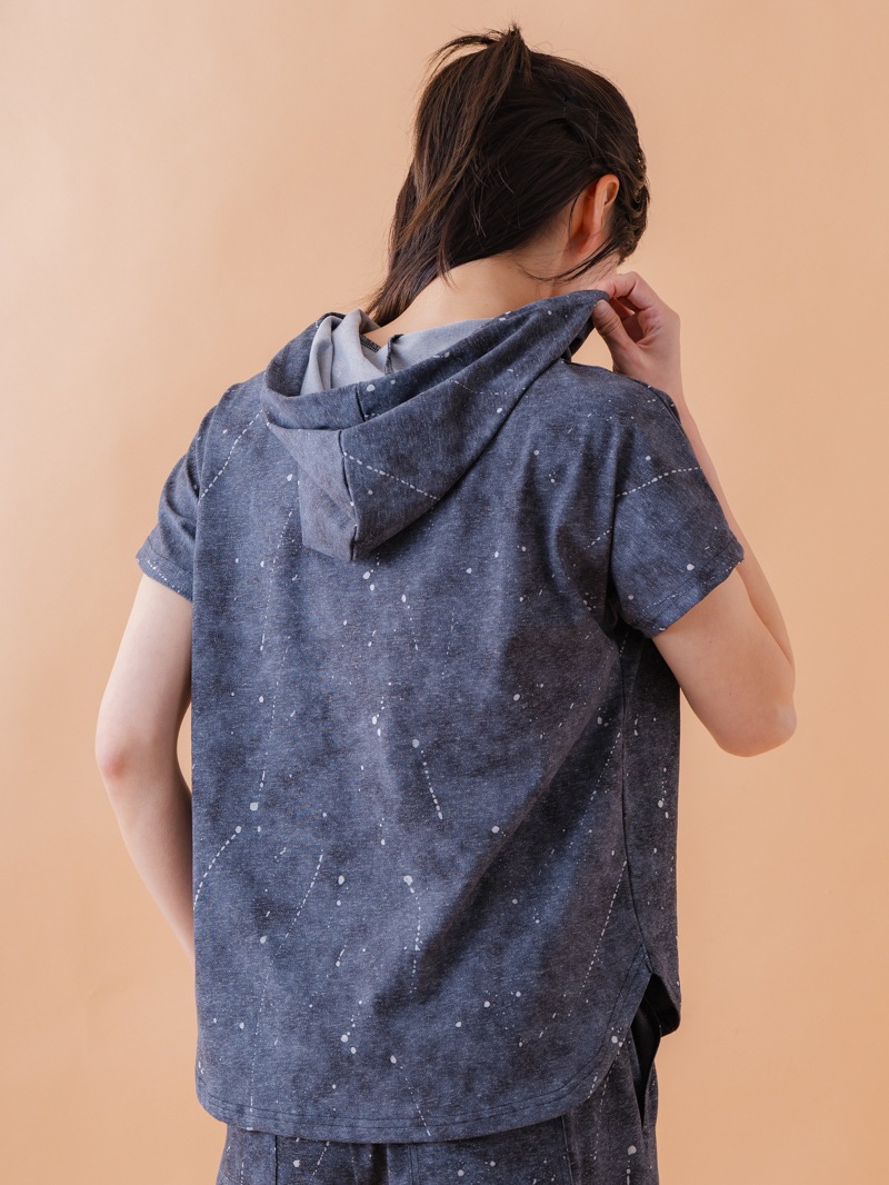 ダメージフード Tシャツ ブラック 1534-1461