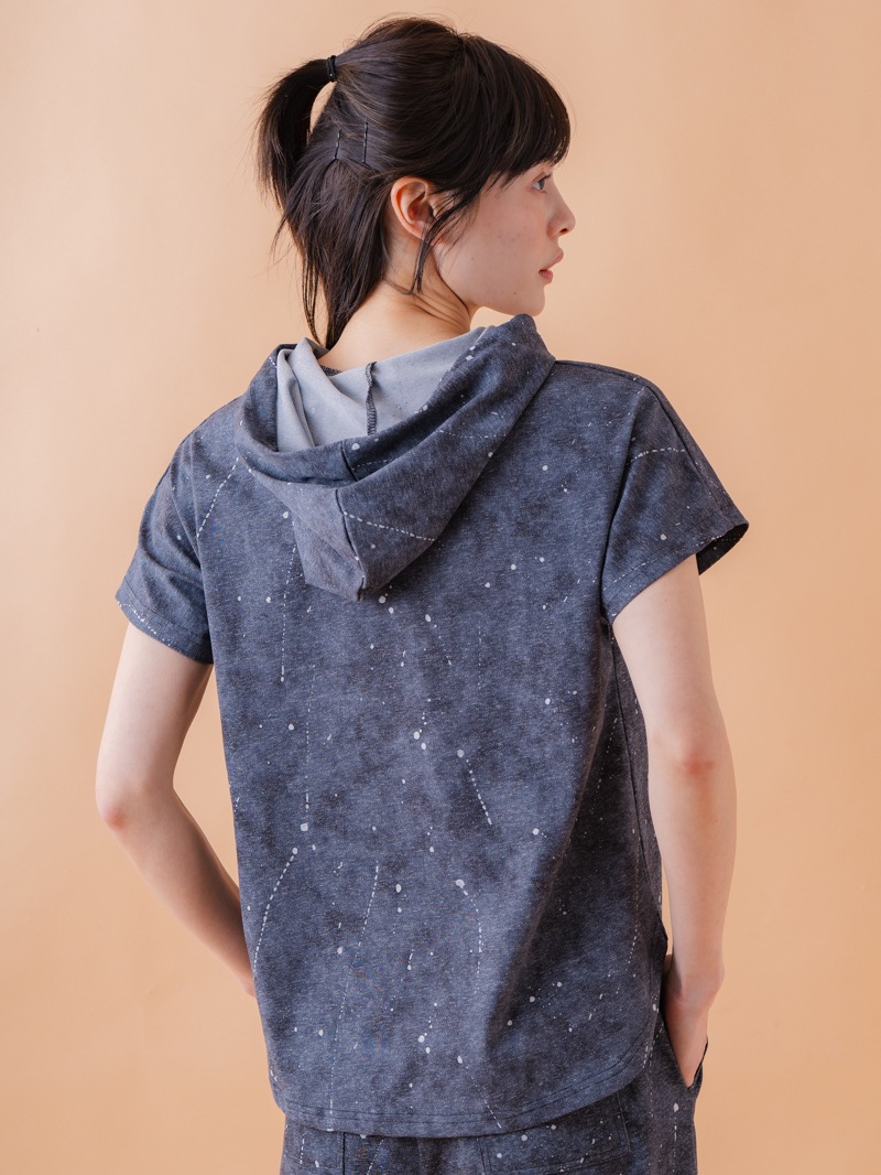 ダメージフード Tシャツ ブラック 1534-1461