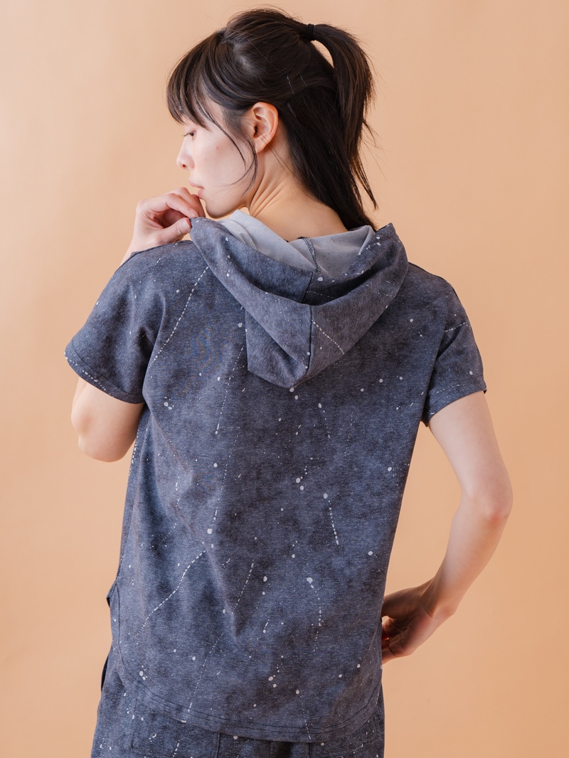 ダメージフード Tシャツ ブラック 1534-1461