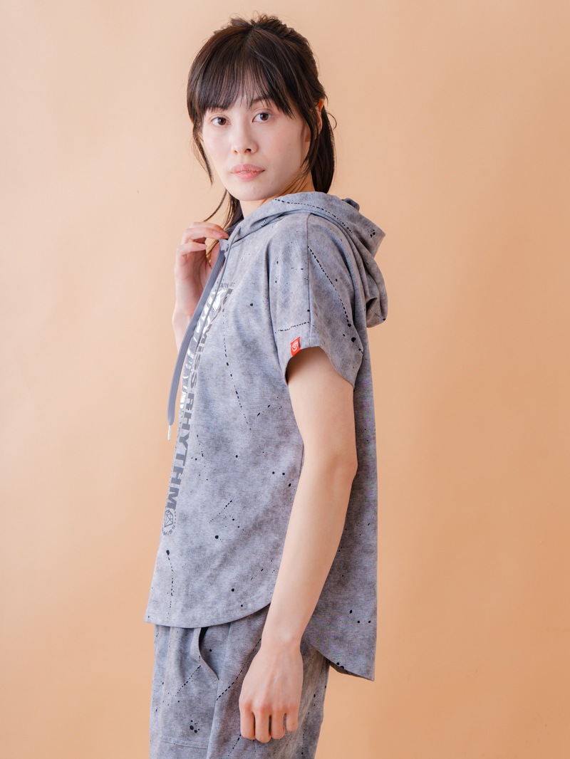 ダメージフード Tシャツ グレー 1534-1461