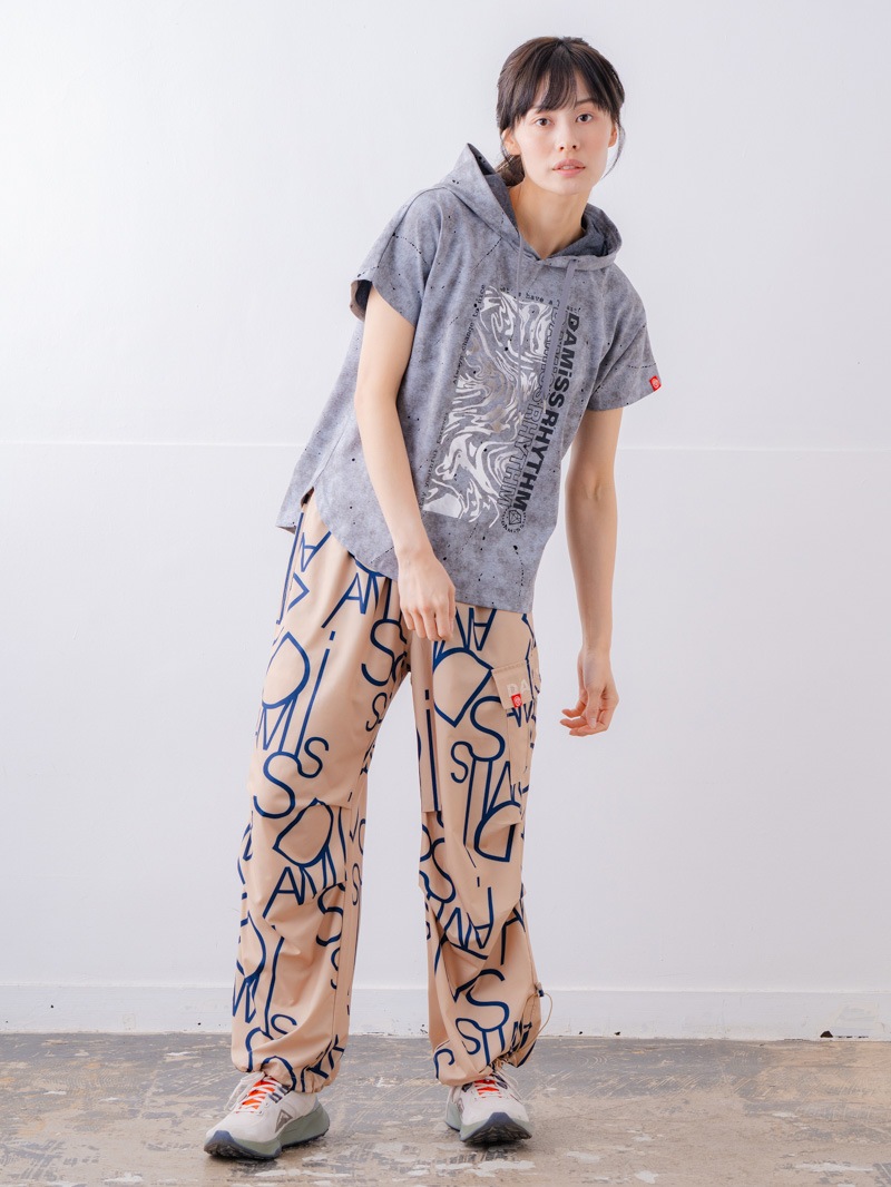 ダメージフード Tシャツ グレー 1534-1461