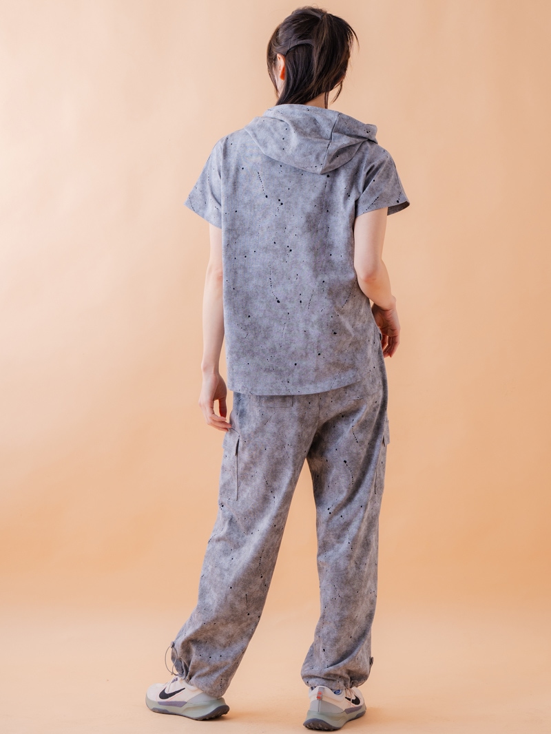 ダメージフード Tシャツ グレー 1534-1461