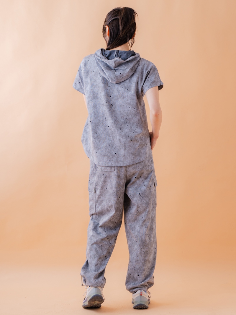 ダメージフード Tシャツ グレー 1534-1461