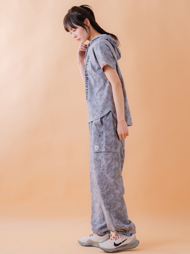 ダメージフード Tシャツ グレー 1534-1461