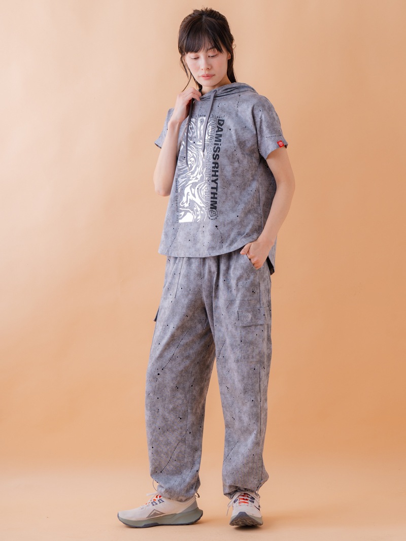 ダメージフード Tシャツ グレー 1534-1461