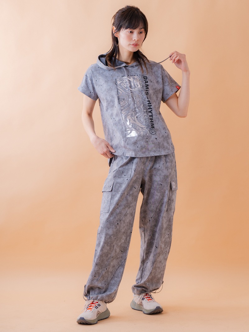 ダメージフード Tシャツ グレー 1534-1461