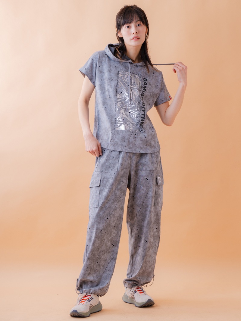 ダメージフード Tシャツ グレー 1534-1461