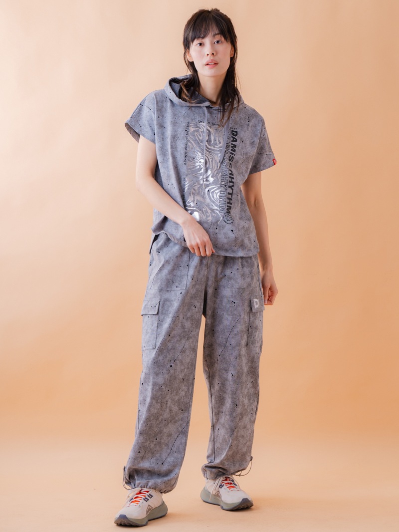 ダメージフード Tシャツ グレー 1534-1461