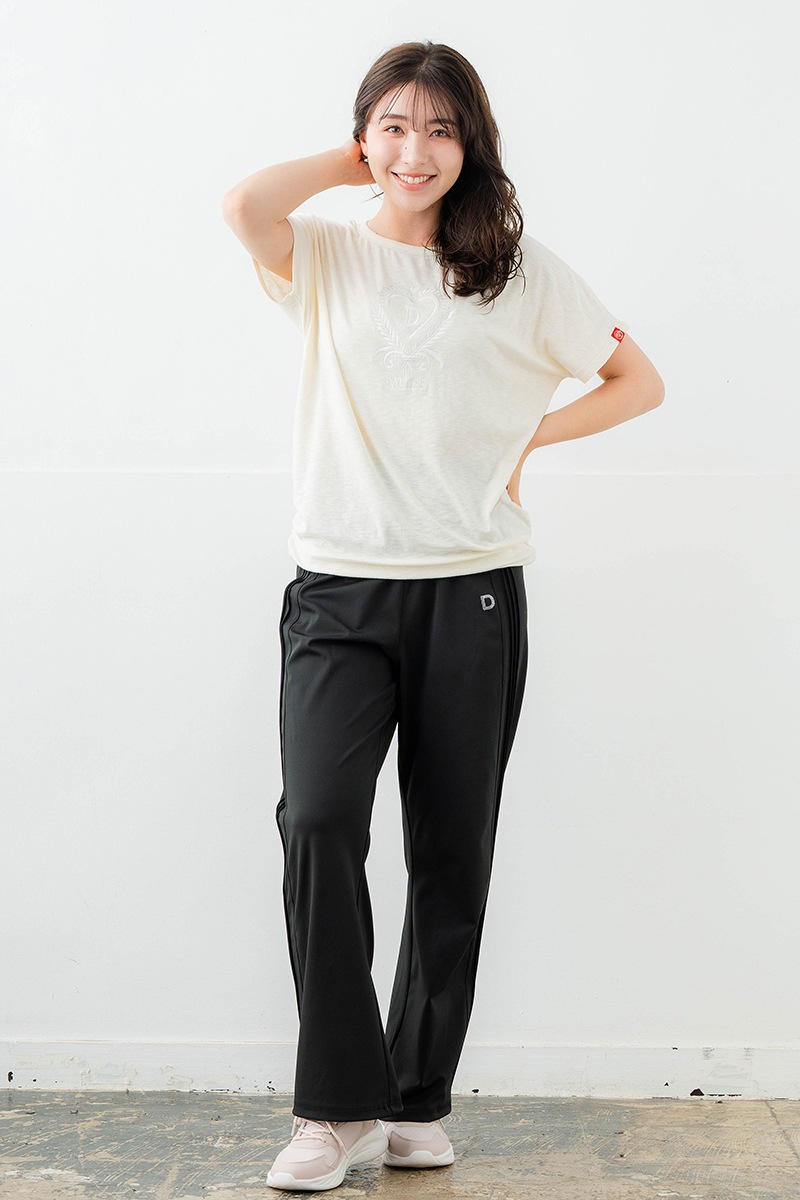 刺繍モチーフリヨセルTシャツ アイボリー　5634-1629