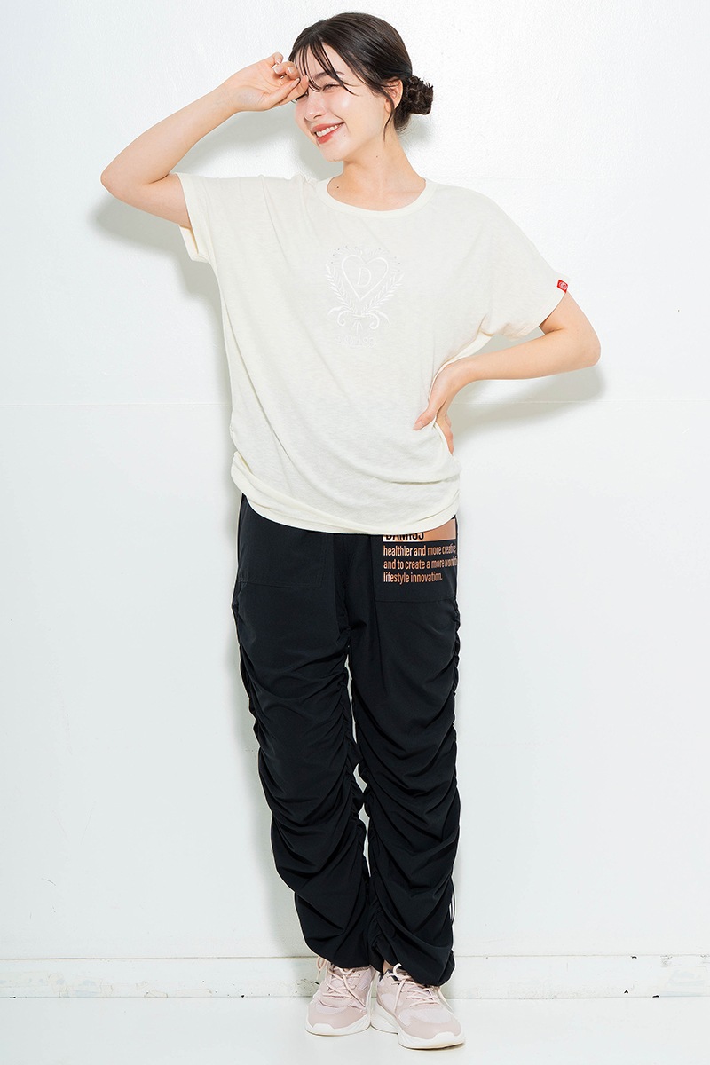 刺繍モチーフリヨセルTシャツ アイボリー　5634-1629