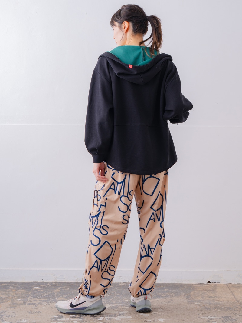 バイカラーラウンドバック パーカー ブラック 1556-1463