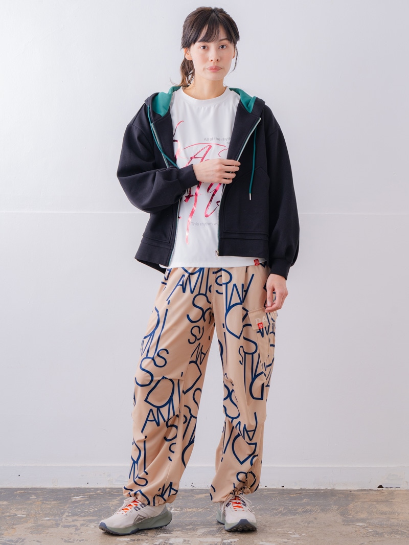 バイカラーラウンドバック パーカー ブラック 1556-1463