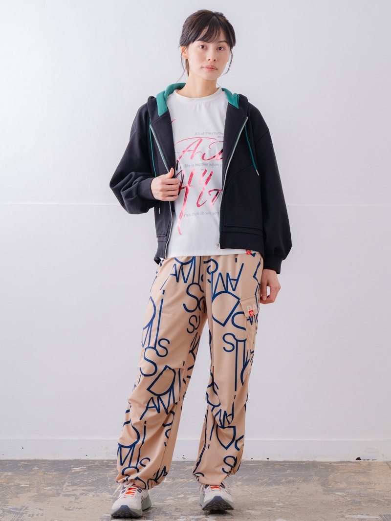 バイカラーラウンドバック パーカー ブラック 1556-1463