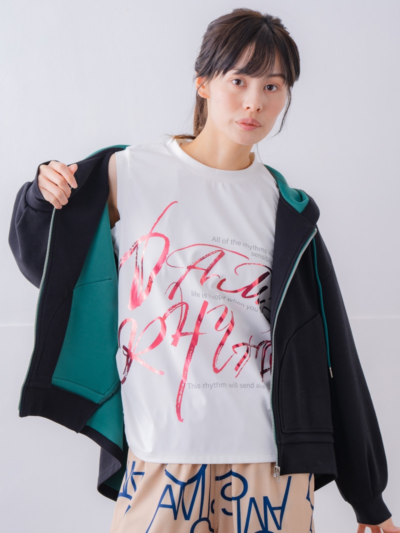 バイカラーラウンドバック パーカー ブラック 1556-1463