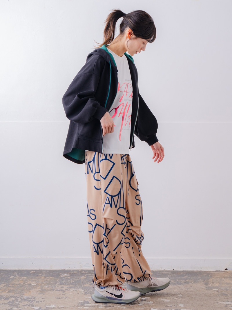 バイカラーラウンドバック パーカー ブラック 1556-1463