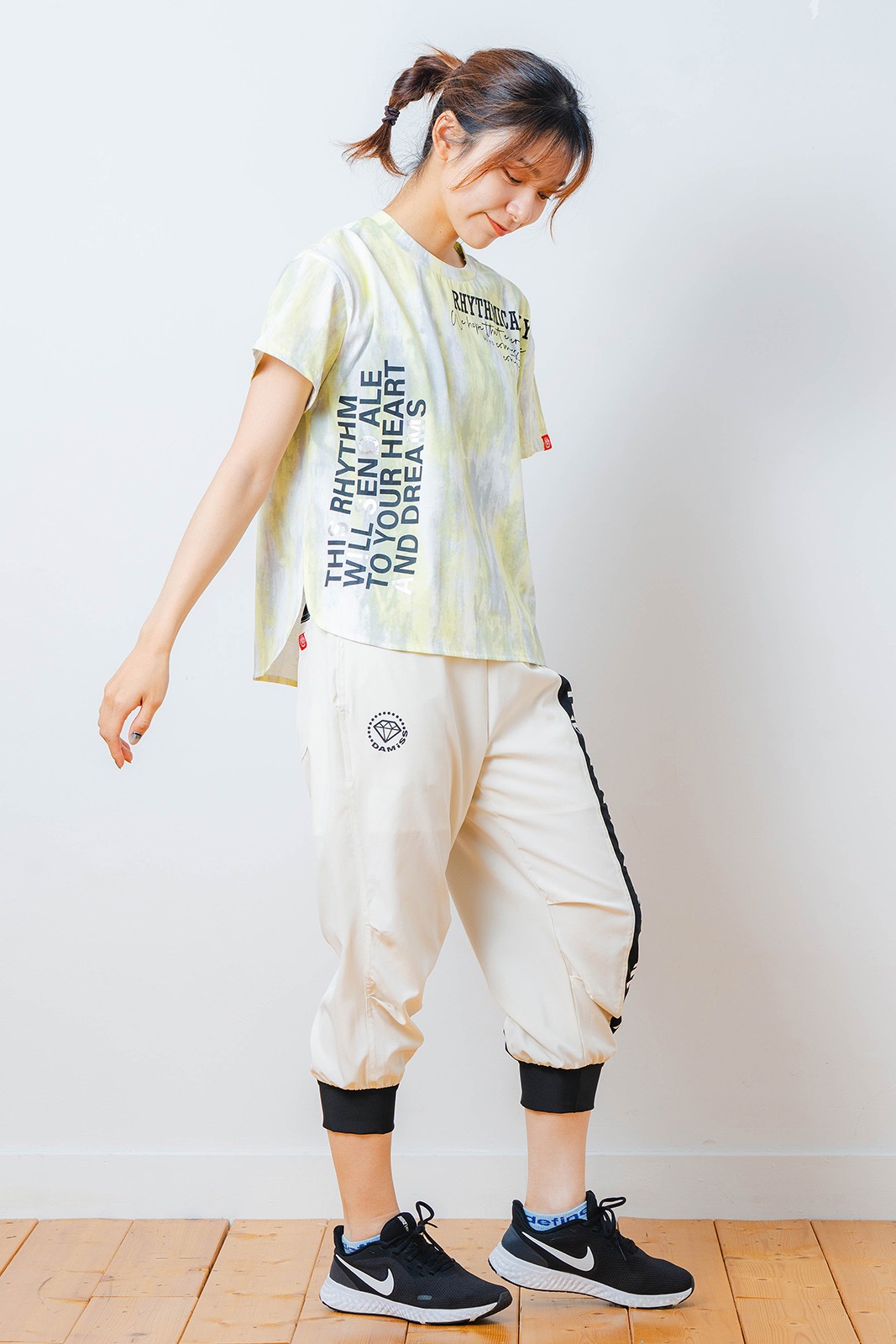 シャドープリント Tシャツ イエロー 1534-1447