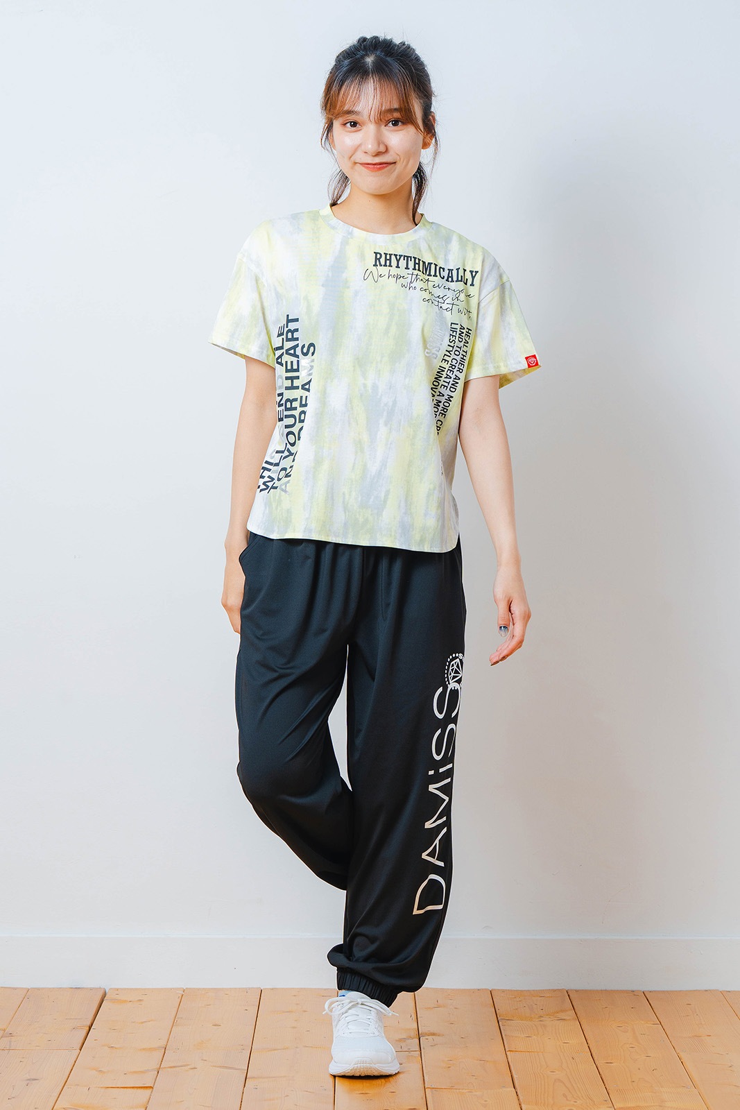 シャドープリント Tシャツ イエロー 1534-1447