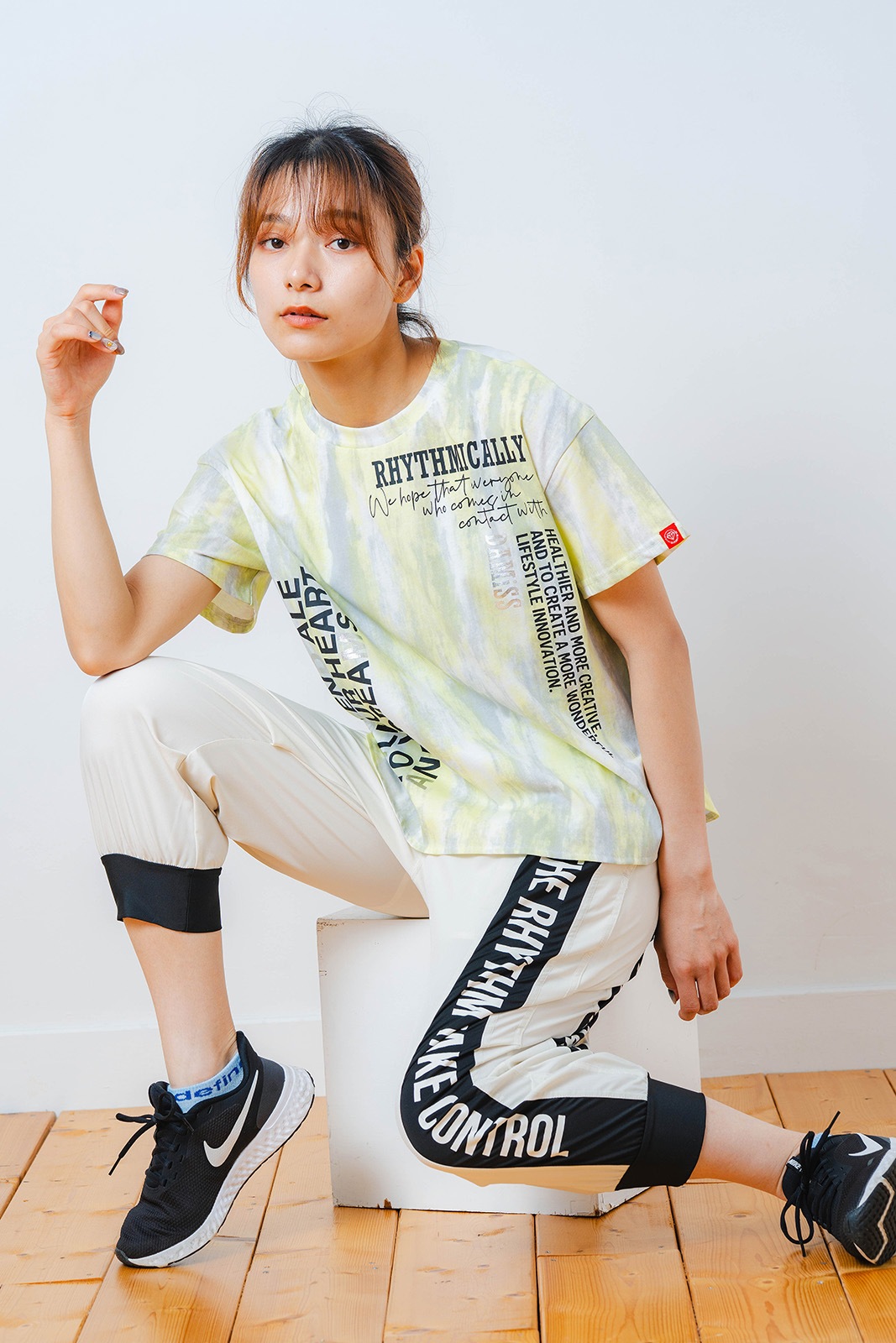 シャドープリント Tシャツ イエロー 1534-1447