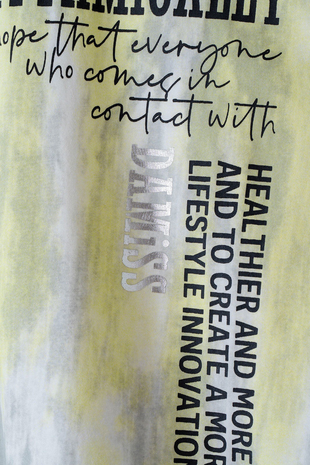 シャドープリント Tシャツ イエロー 1534-1447