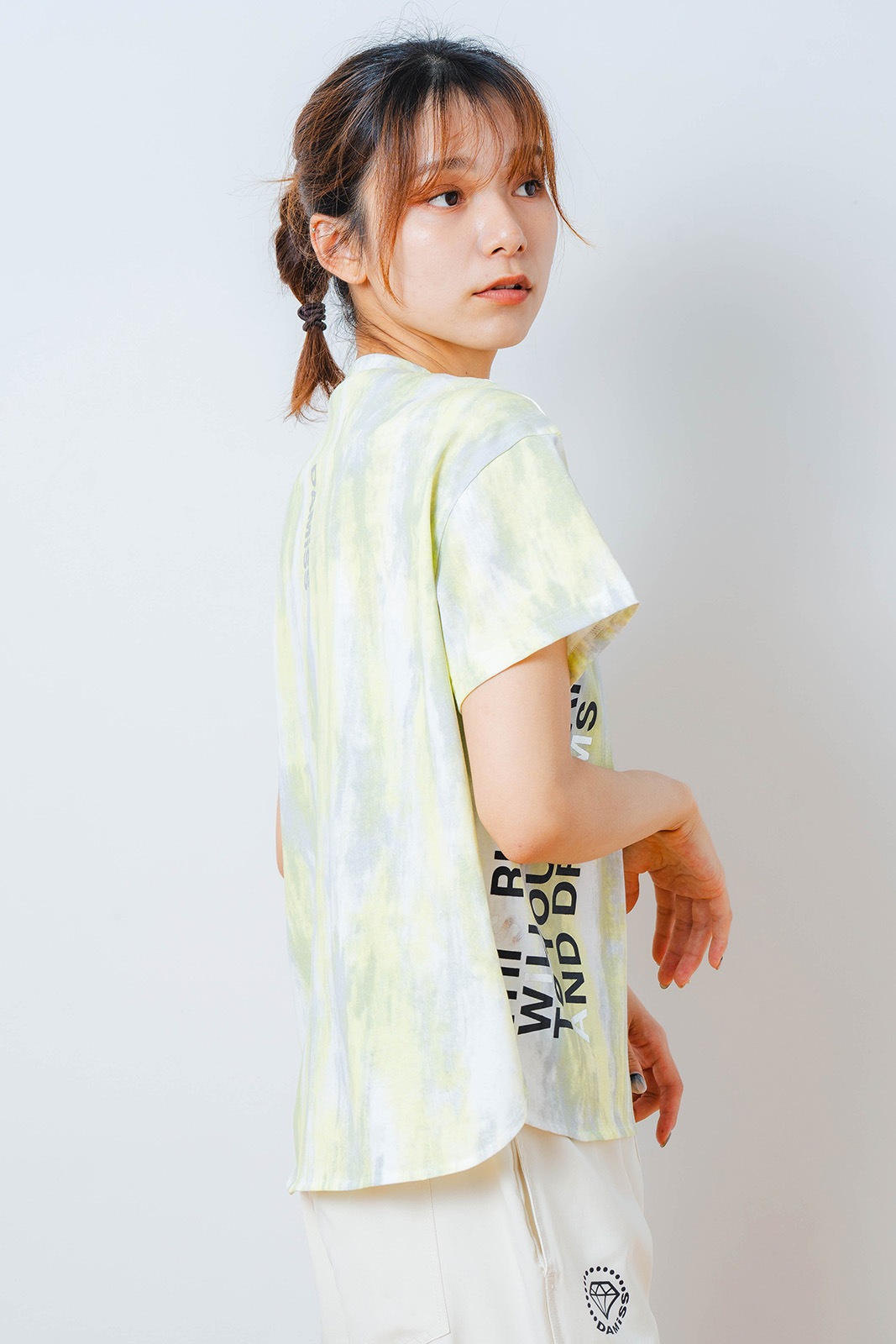 シャドープリント Tシャツ イエロー 1534-1447