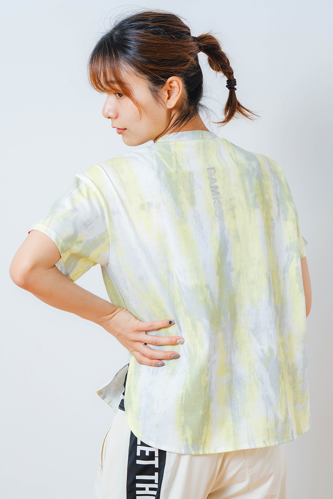 シャドープリント Tシャツ イエロー 1534-1447