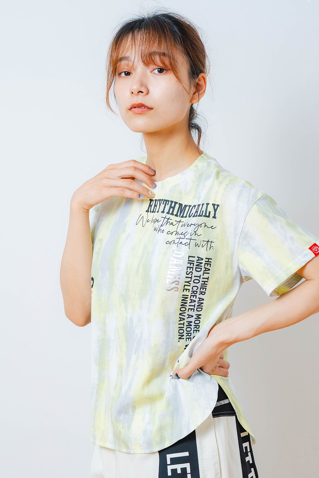 シャドープリント Tシャツ イエロー 1534-1447