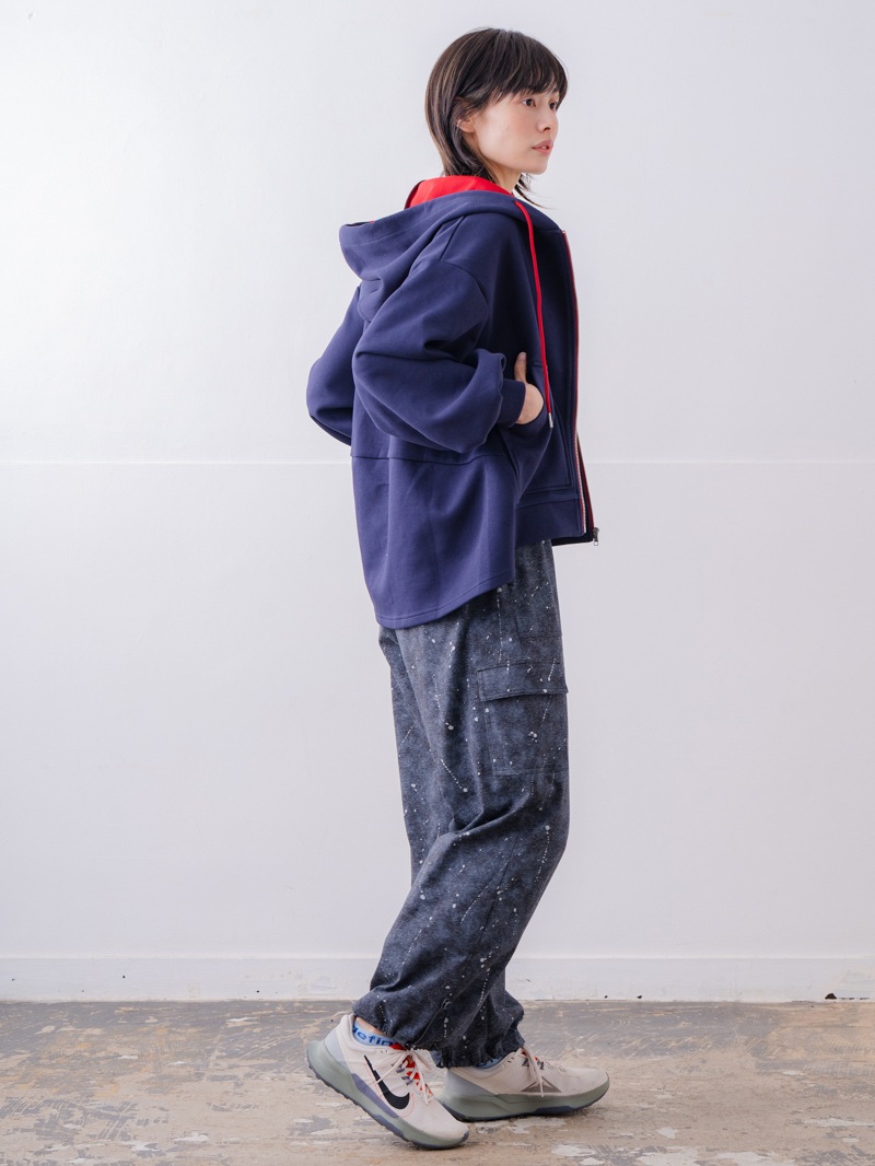 バイカラーラウンドバック パーカー ネイビー 1556-1463