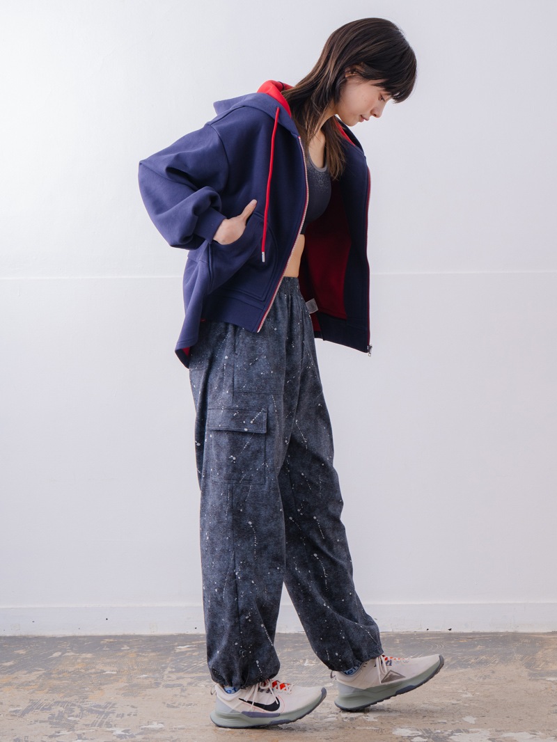 バイカラーラウンドバック パーカー ネイビー 1556-1463