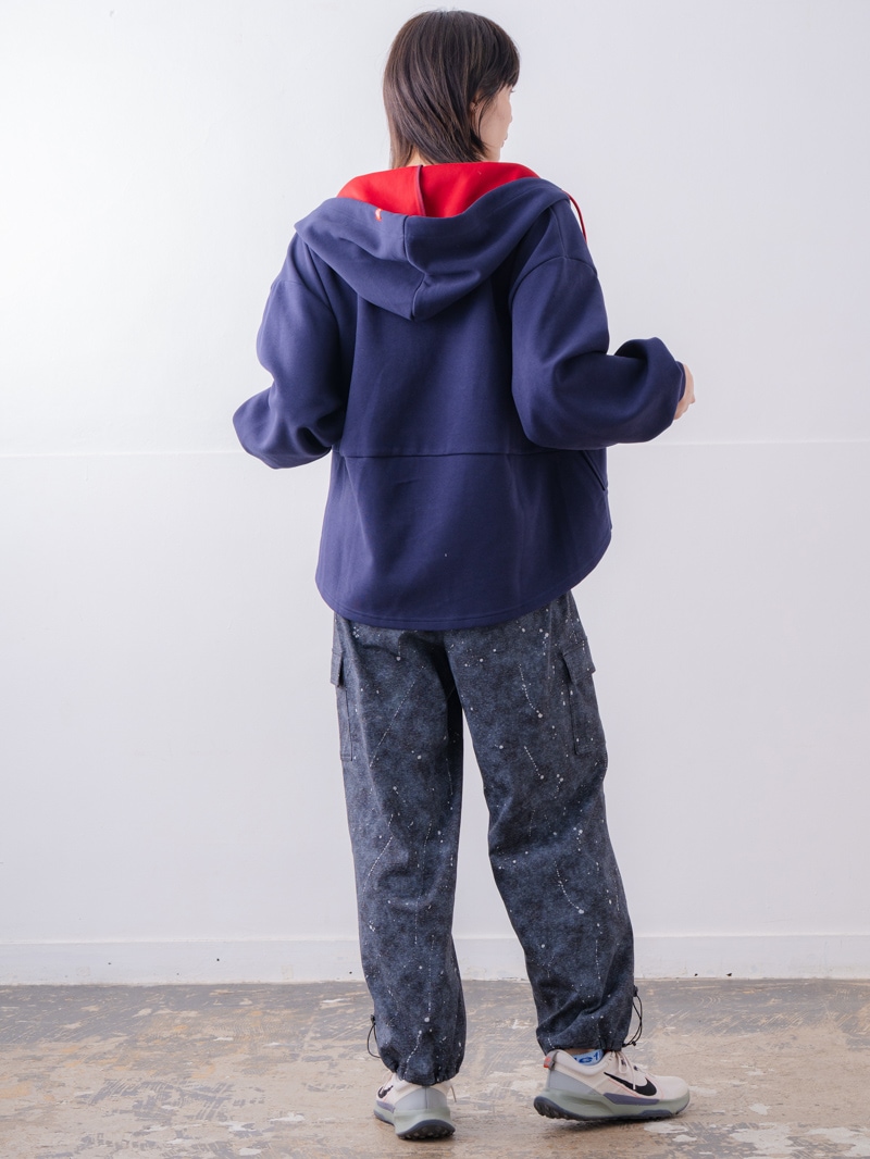 バイカラーラウンドバック パーカー ネイビー 1556-1463