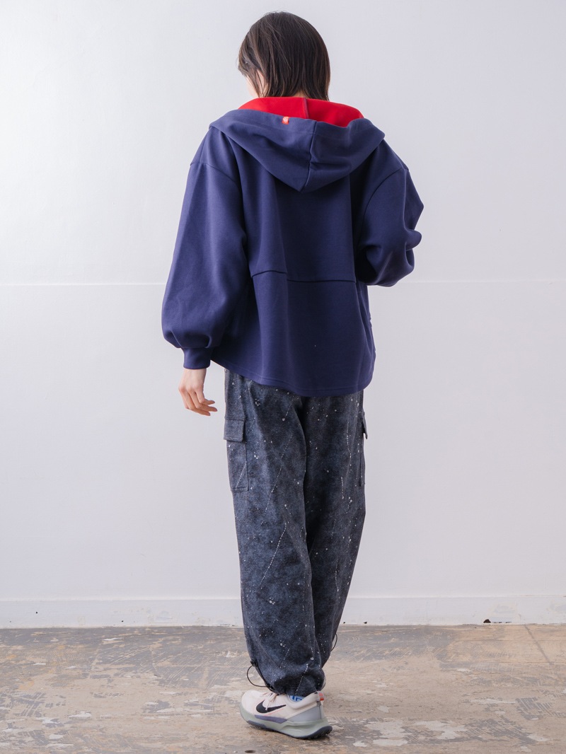 バイカラーラウンドバック パーカー ネイビー 1556-1463