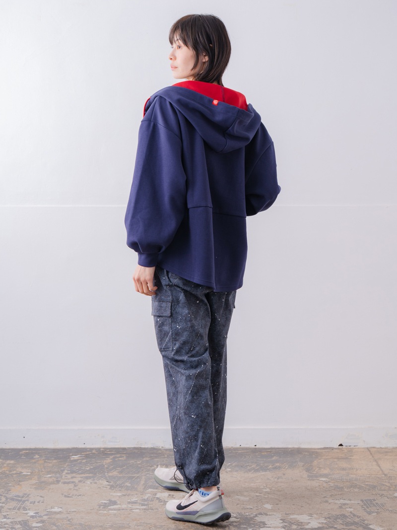 バイカラーラウンドバック パーカー ネイビー 1556-1463
