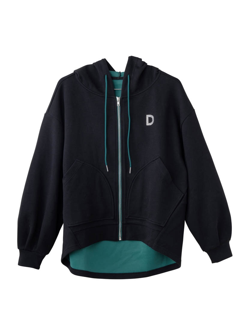 バイカラーラウンドバック パーカー ネイビー 1556-1463