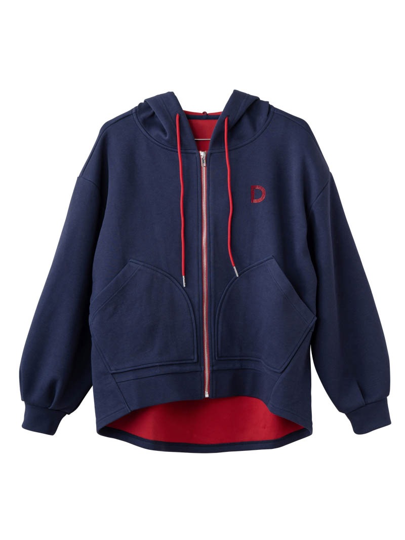 バイカラーラウンドバック パーカー ネイビー 1556-1463