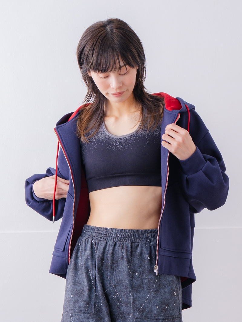 バイカラーラウンドバック パーカー ネイビー 1556-1463