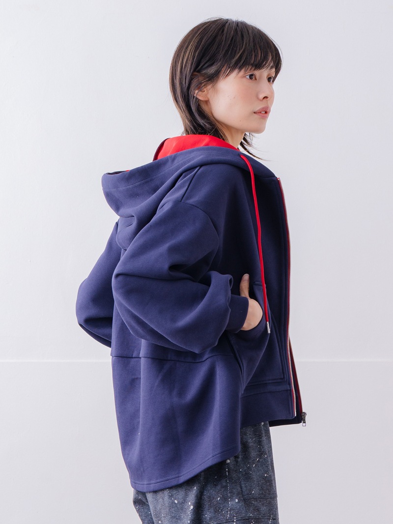 バイカラーラウンドバック パーカー ネイビー 1556-1463