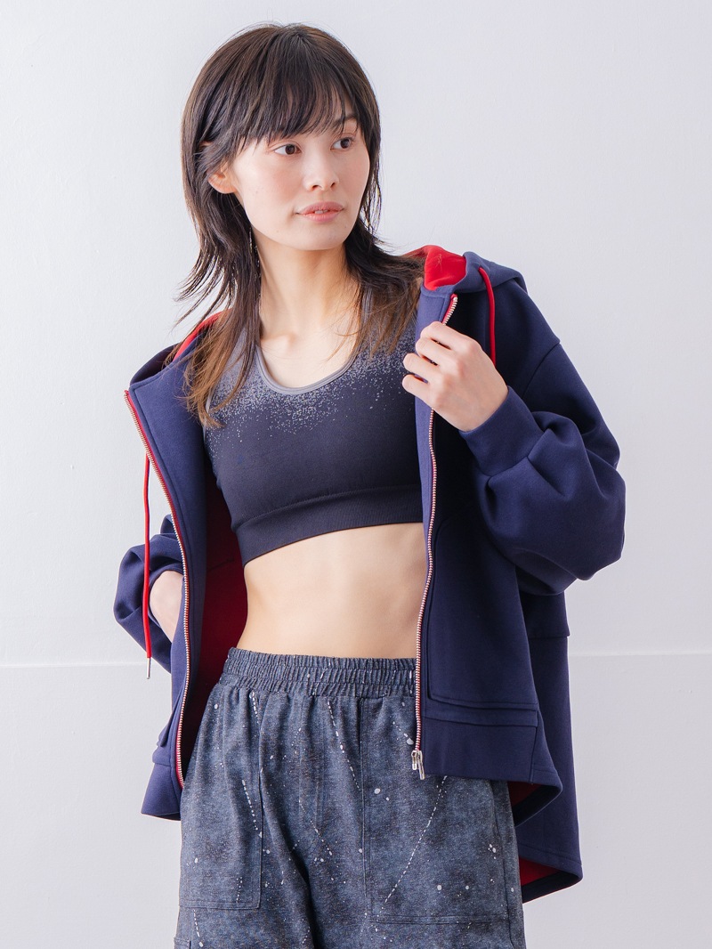 バイカラーラウンドバック パーカー ネイビー 1556-1463