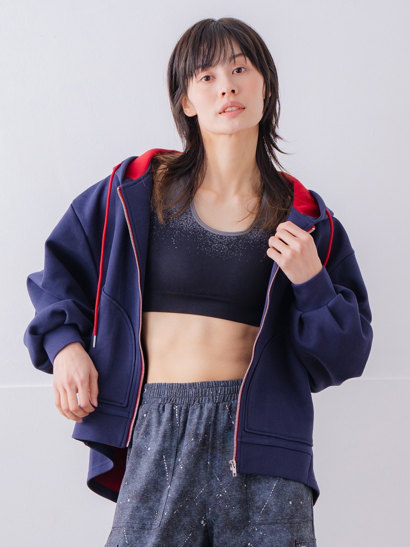 バイカラーラウンドバック パーカー ネイビー 1556-1463