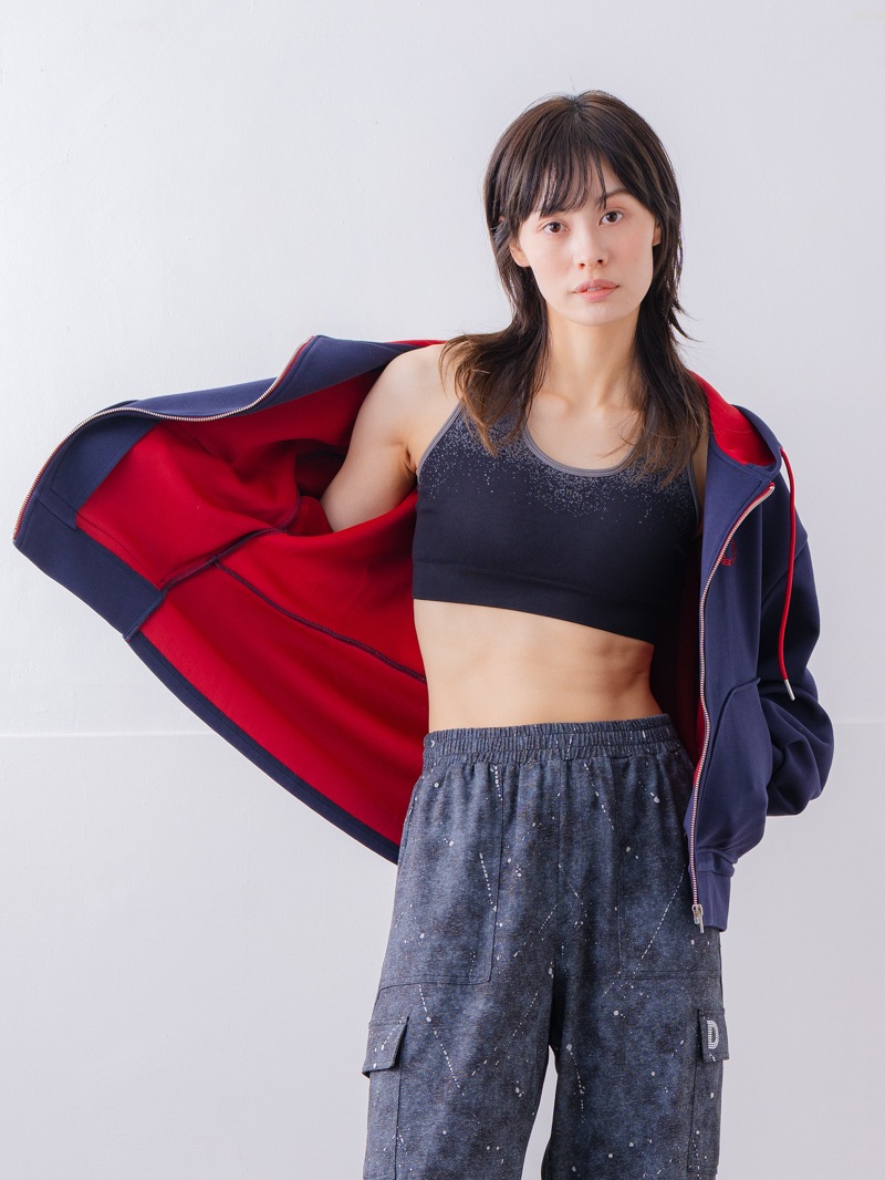 バイカラーラウンドバック パーカー ネイビー 1556-1463