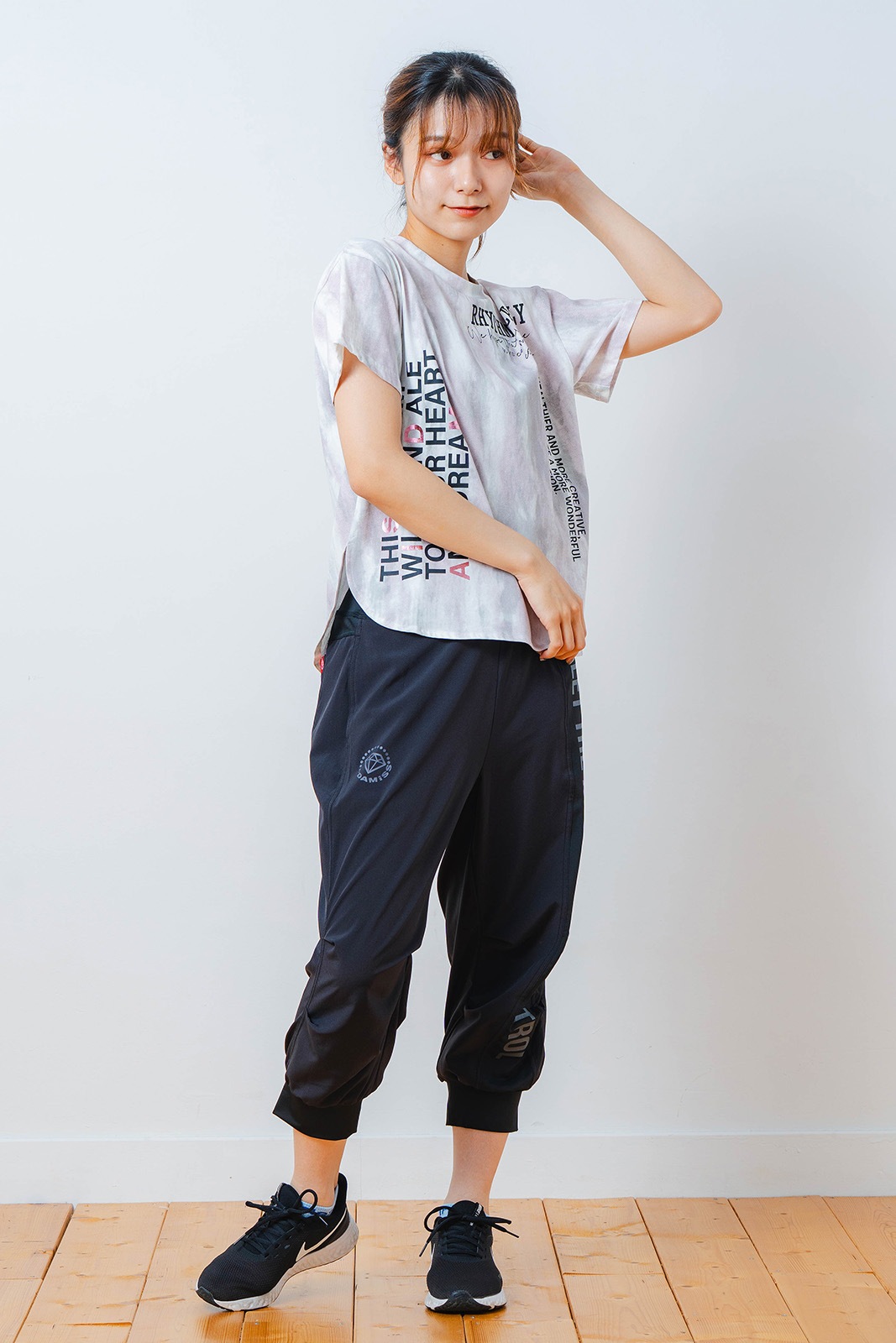 シャドープリント Tシャツ ピンク 1534-1447