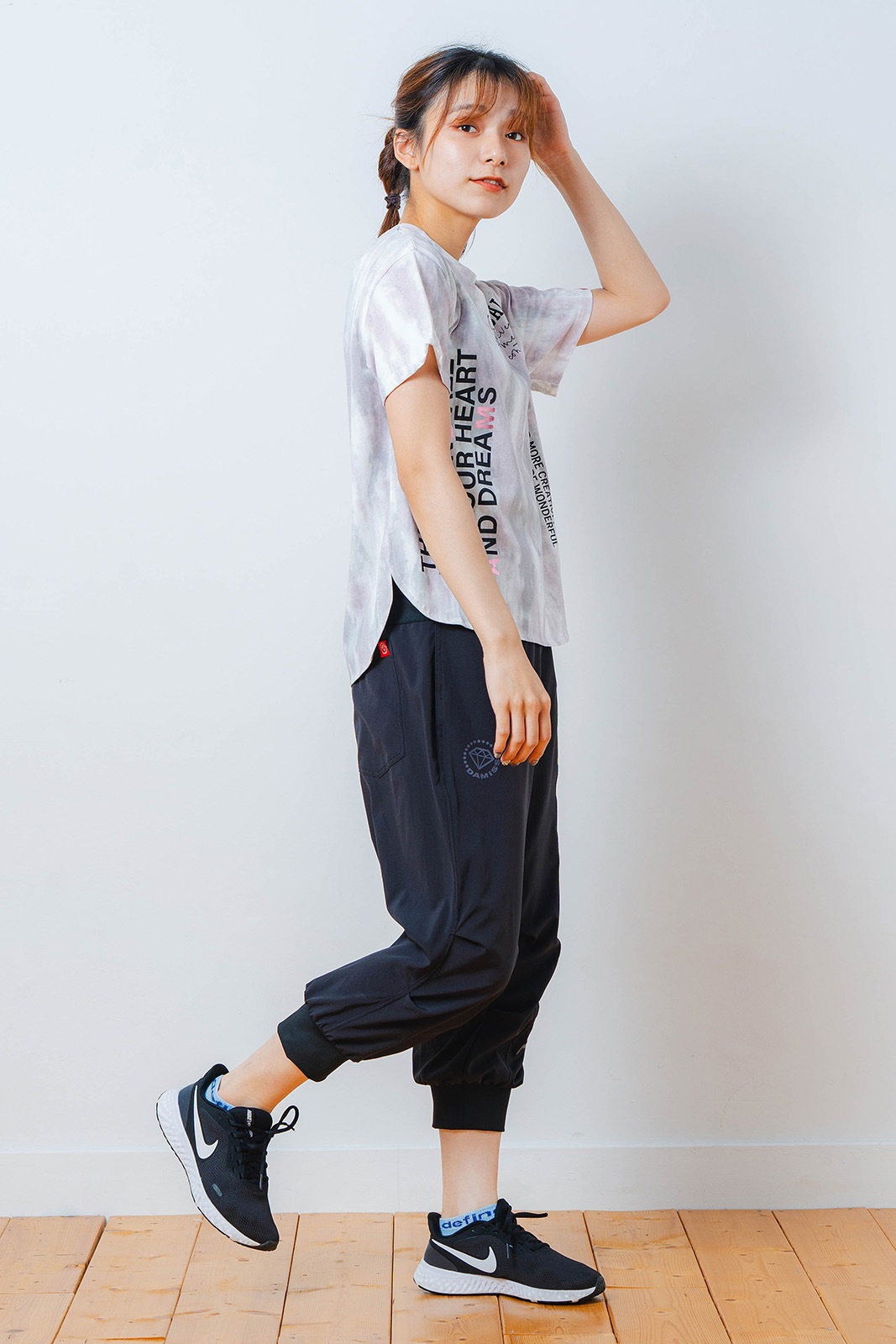 シャドープリント Tシャツ ピンク 1534-1447