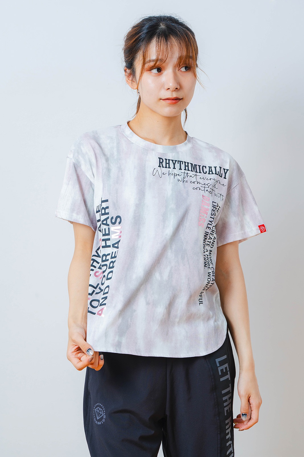 シャドープリント Tシャツ ピンク 1534-1447