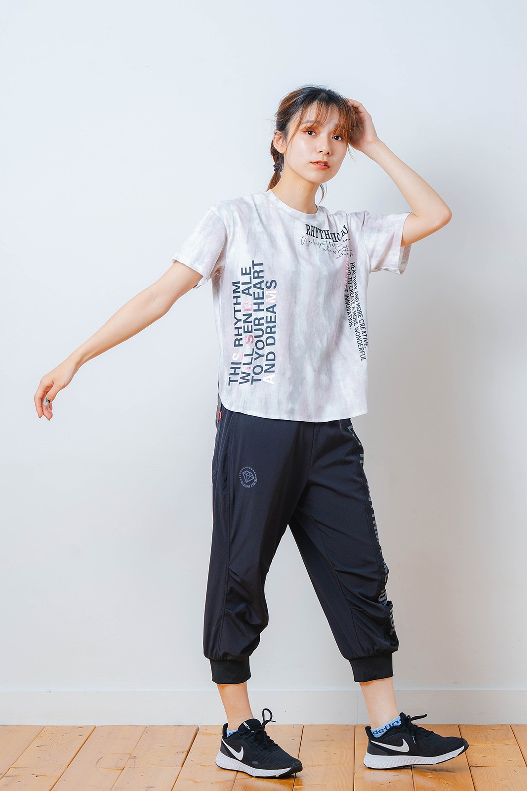 シャドープリント Tシャツ ピンク 1534-1447